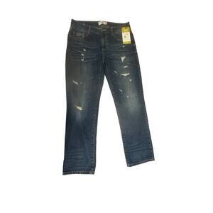 Cabi Scenic Route Boyfriend Jeans Distressed Size 6 Dark Wash